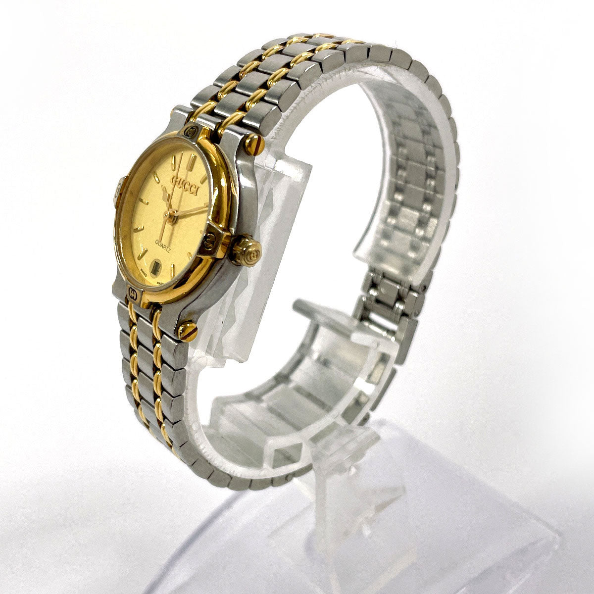 GUCCI Watches Quartz 9000L Stainless Steel , Gold Plated Silver gold dial Women Used