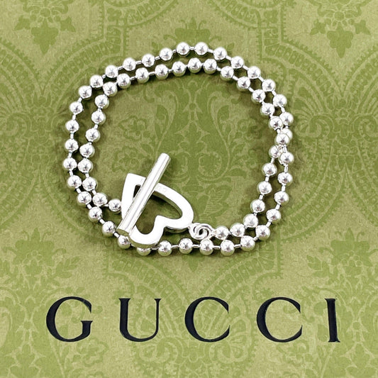 GUCCI bracelet Silver925 Silver heart Ball chain