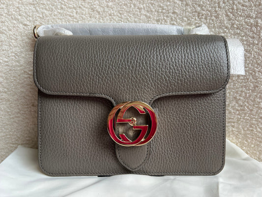 Gucci Interlocking GG Grey Small Shoulder Bag