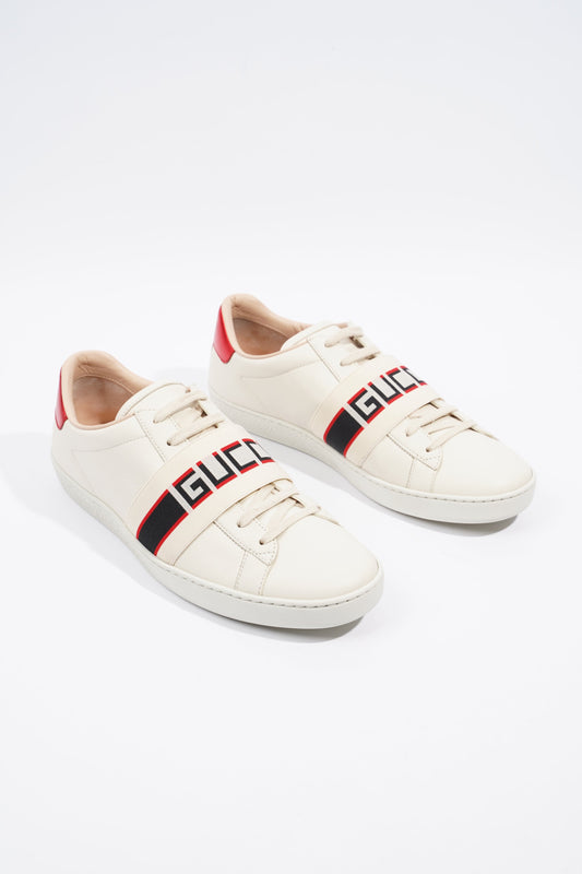 Gucci Ace Stripe Cream / Red Leather EU 39.5 UK 6.5