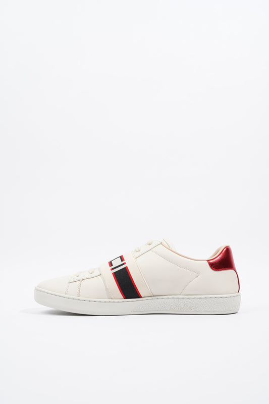 Gucci Ace Stripe Cream / Red Leather EU 39.5 UK 6.5