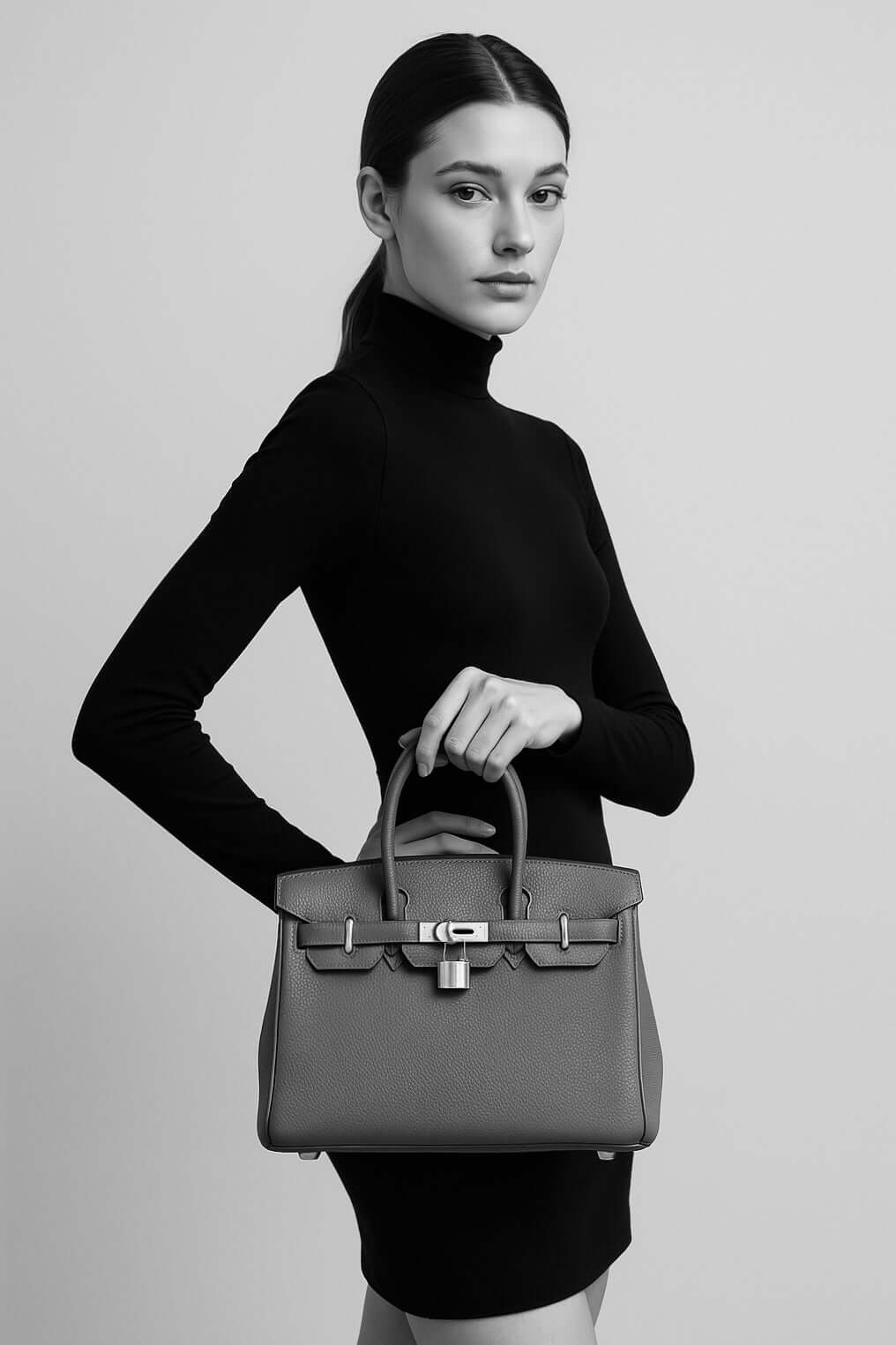HERMES Birkin 25 Bag brown togo Leather Handbag (25,28,32)  silver hardware