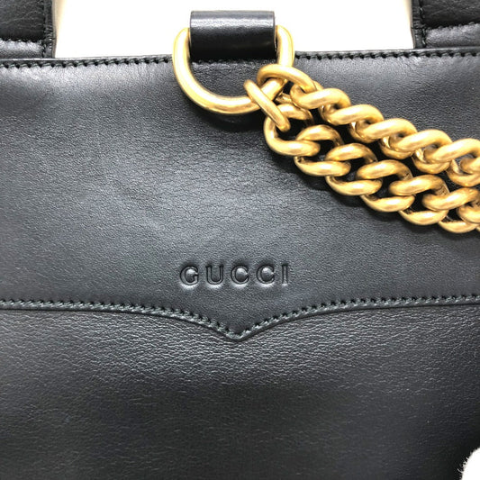 GUCCI Backpack 432266 leather black Studs Animalie Women Used