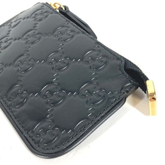 GUCCI Coin case 447964 Sima leather black Wallet Coin Pocket Guccisima GG mens Used