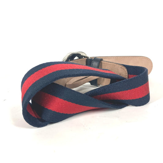 GUCCI belt 411924 Leather / canvas Navy GG interlocking G 75