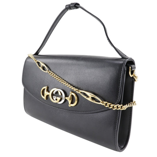 GUCCI Handbag 572375 Calfskin black 3WAY Clutch Shoulder Zumi