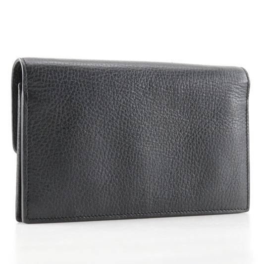 GUCCI 510314 Calfskin black 2-way clutch Interlocking G