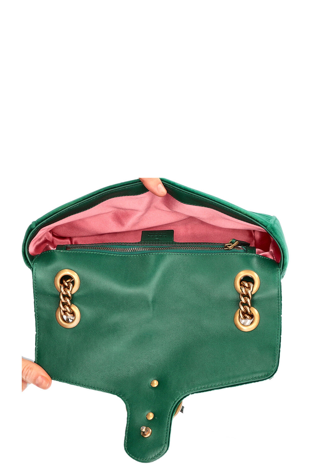 GUCCI GG Marmont Bag Green Velvet Small