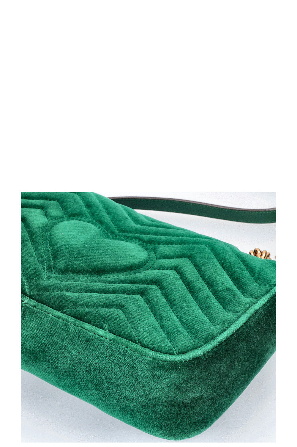 GUCCI GG Marmont Bag Green Velvet Small