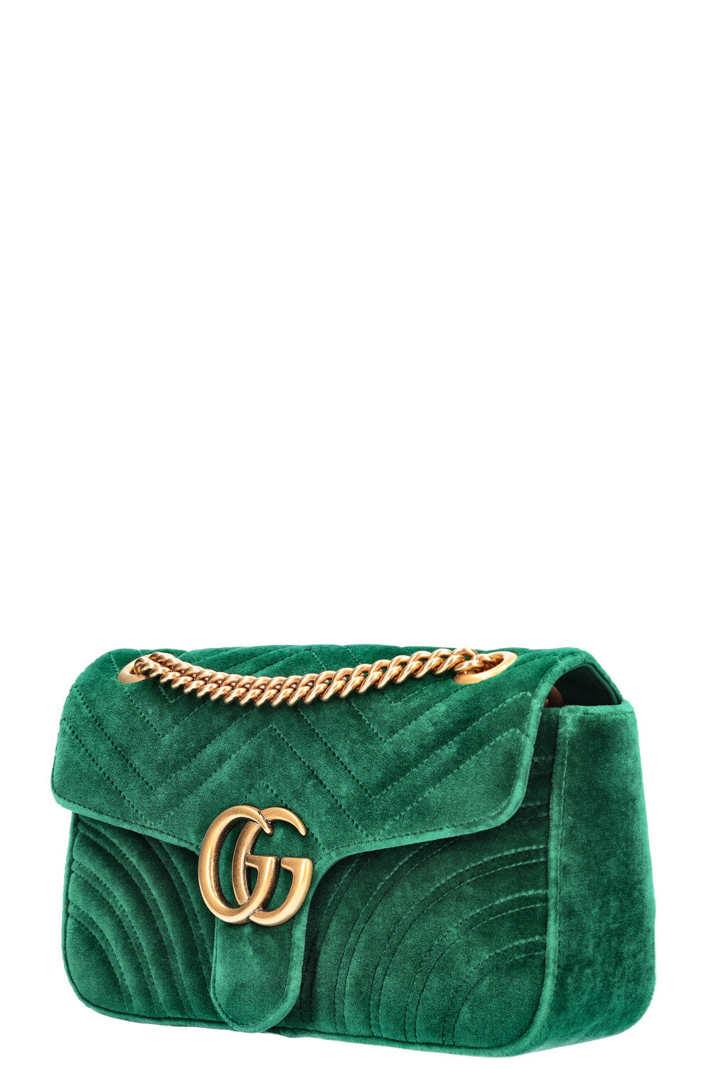 GUCCI GG Marmont Bag Green Velvet Small