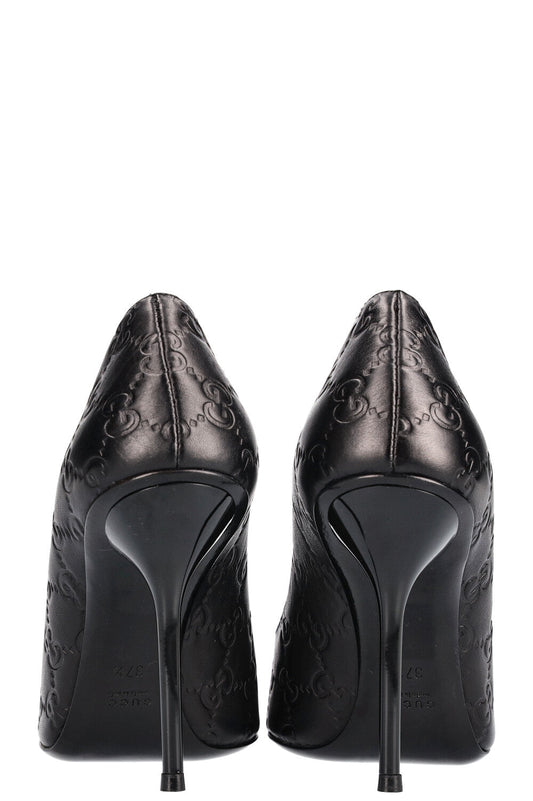 GUCCI Guccissima Peep Toes Black