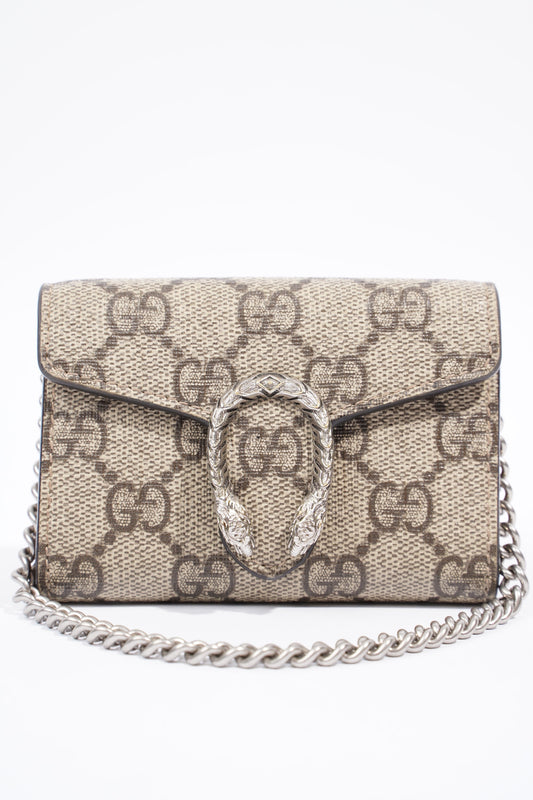 Gucci Dionysus Coin Purse Beige And Ebony GG Supreme Coated Canvas