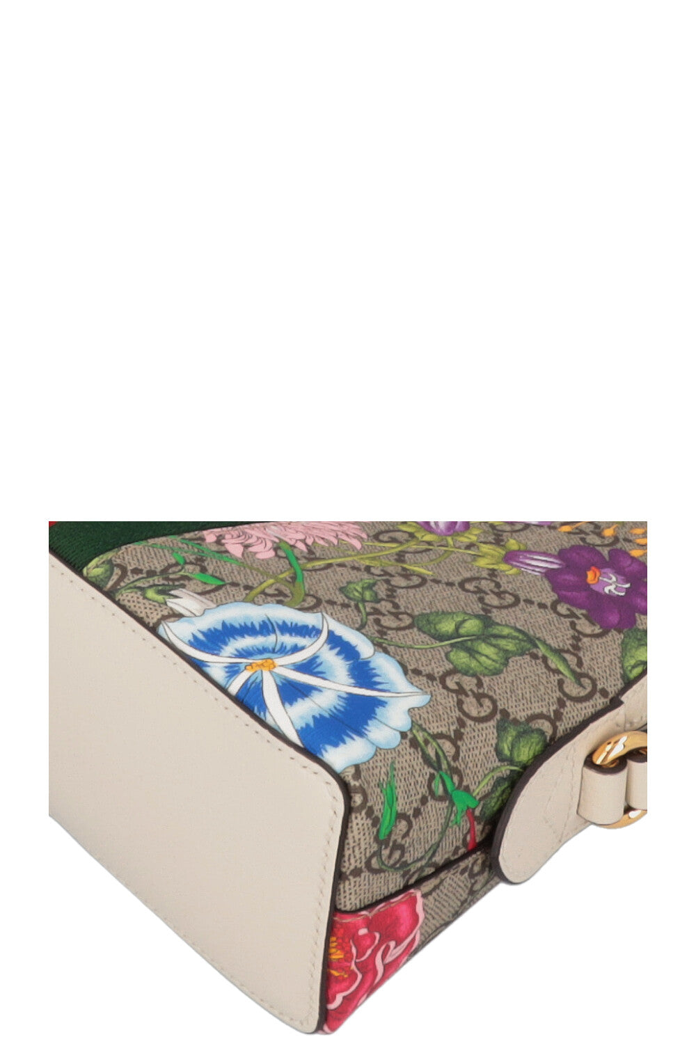GUCCI Ophidia Floral Crossbody Bag White Canvas
