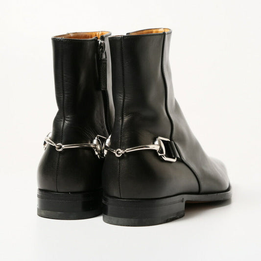 GUCCI boots 181848 Genuine Leather Black / Silver 38.5EJ