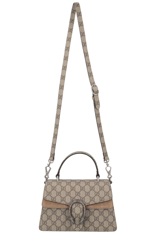GUCCI Dionysus Top Handle Bag GG Supreme Beige