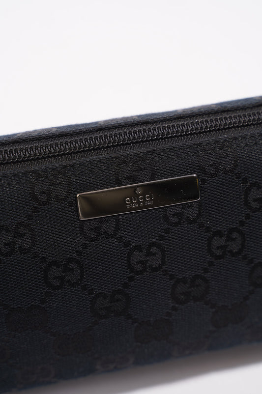 Gucci Boat Pochette Bag Black Canvas