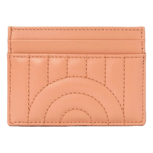 Gucci GG Marmont Matelassé Leather 2-Tier Card Case Wallet Peach