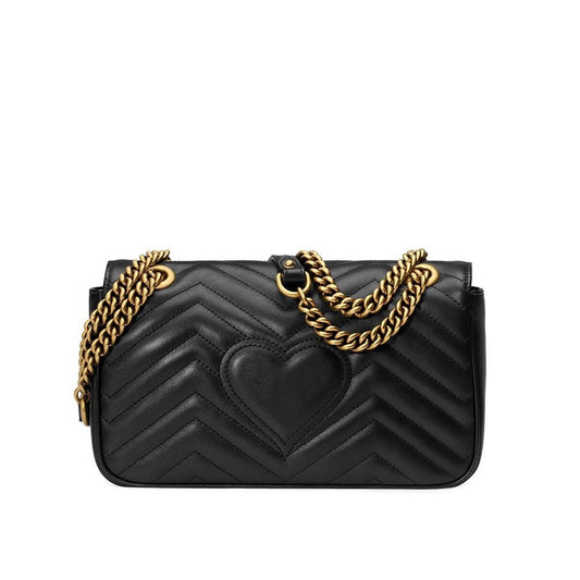 Gucci 443497 DTDIT 1000 Women's Black Matelassé Leather Shoulder Bag (GG2075)