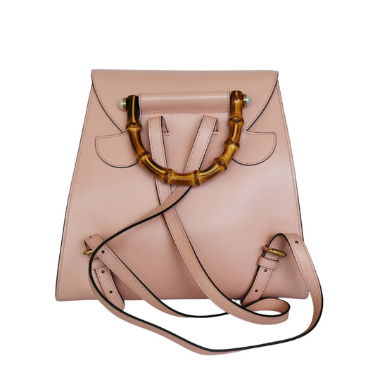 Gucci 476449 DVUQJ 5965 Women's Pink Pearly Peony Leather Backpack (GG2081)