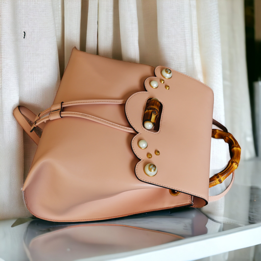 Gucci 476449 DVUQJ 5965 Women's Pink Pearly Peony Leather Backpack (GG2081)