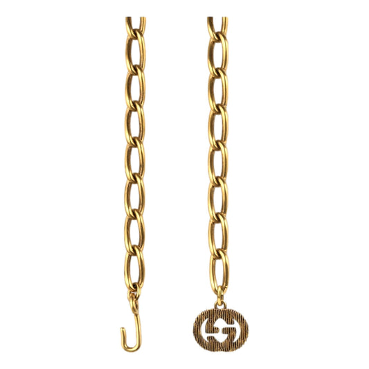 Gucci Antique Gold-Toned Metal Chain Waist Belt with Interlocking G Size 65