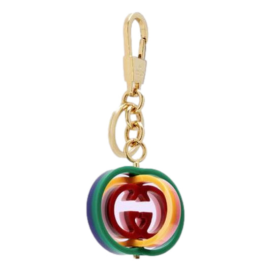 Gucci Interlocking G Rainbow Keyring Key Chain Handbag Charm