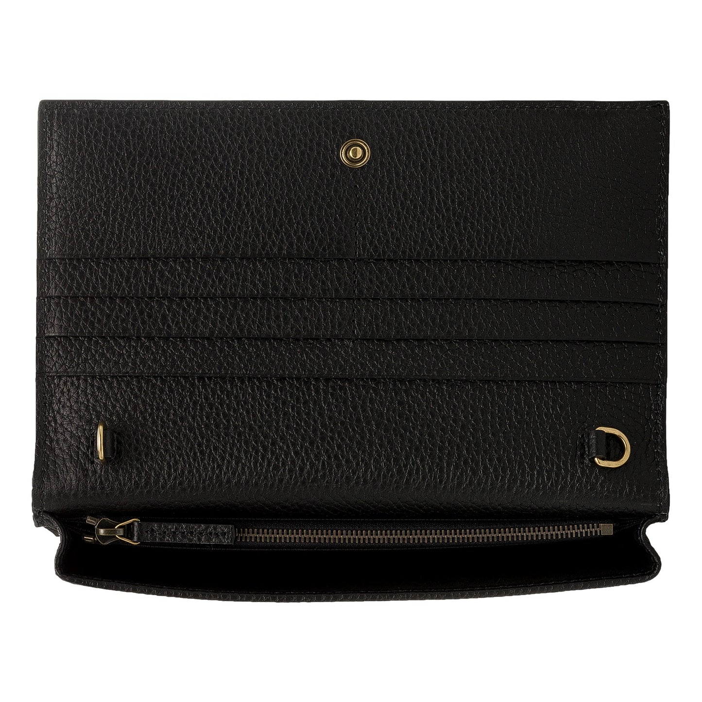 Gucci Interlocking Double G Python Leather Bow Chain Wallet Black