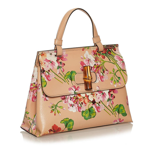 Gucci Bamboo Daily Blooms Leather Satchel