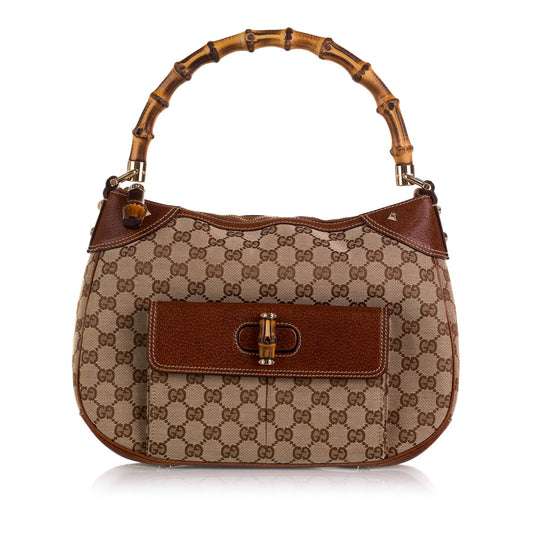 Gucci Bamboo GG Canvas Handbag (SHG-CCTUmU)