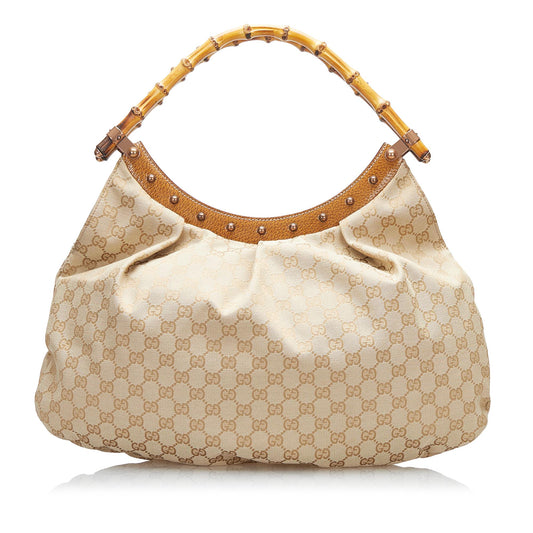 Gucci Bamboo GG Canvas Hobo (SHG-LcTL5C)