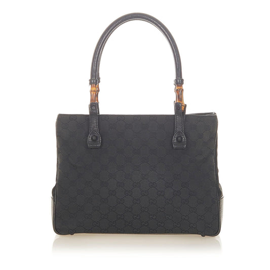 Gucci Bamboo GG Canvas Tote Bag (SHG-19291)