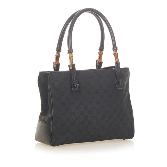 Gucci Bamboo GG Canvas Tote Bag (SHG-19291)