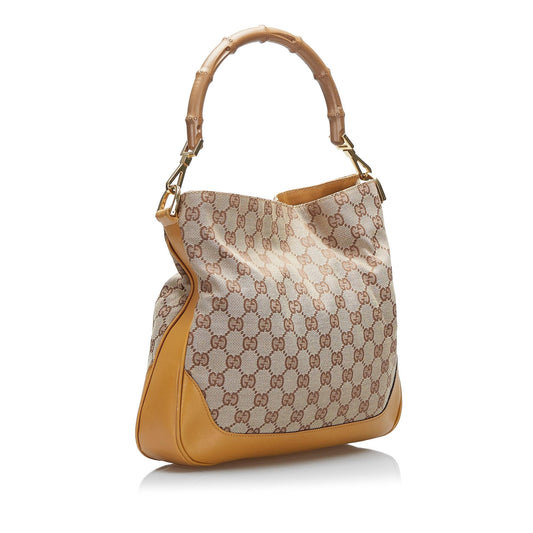 Gucci Bamboo GG Canvas Web Satchel (SHG-BEtU6T)