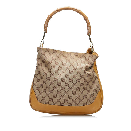 Gucci Bamboo GG Canvas Web Satchel (SHG-GPZYZn)