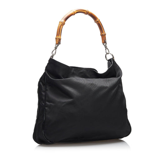 Gucci Bamboo Nylon Satchel (SHG-3w9q8z)
