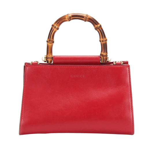 Gucci Bamboo Nymphaea Leather Satchel (SHG-bEqEts)
