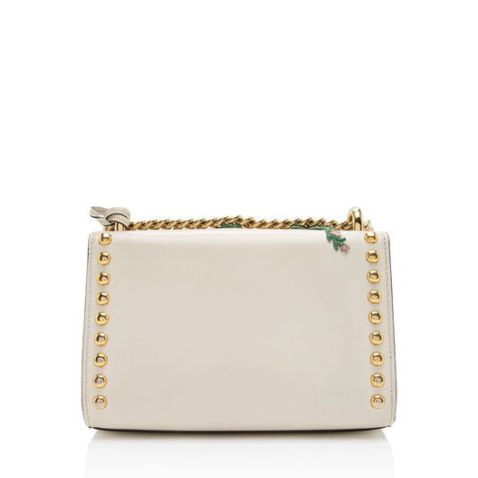 Gucci Calfskin Embroidered Padlock Small Shoulder Bag (SHF-IvAfyD)