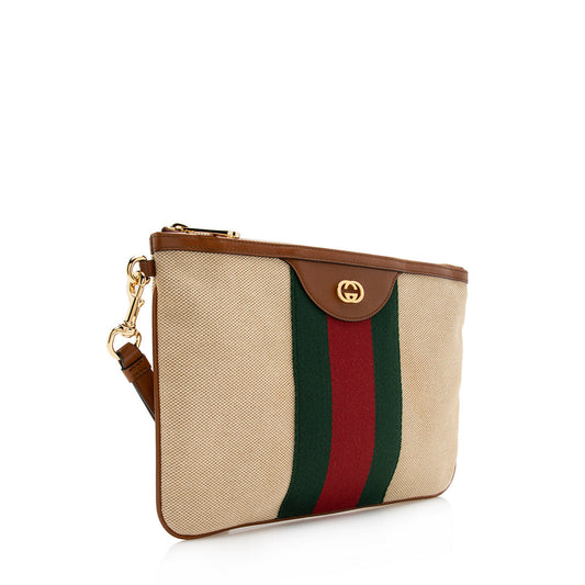Gucci Canvas Vintage Web Wristlet