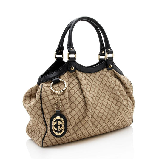 Gucci Diamante Canvas Sukey Medium Tote