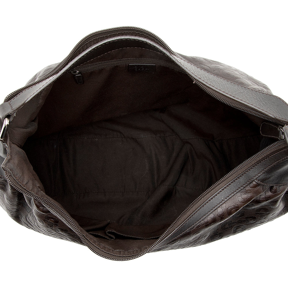 Gucci Embossed Leather Horsebit Large Hobo - FINAL SALE