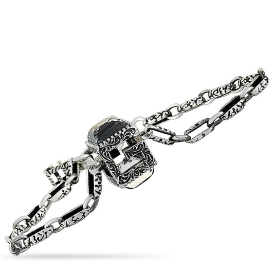 Gucci Bracelet with GG Cube in Silver