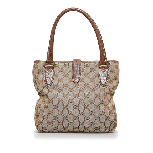 Gucci GG Canvas Jackie Piston Lock Handbag (SHG-R6bLVW)