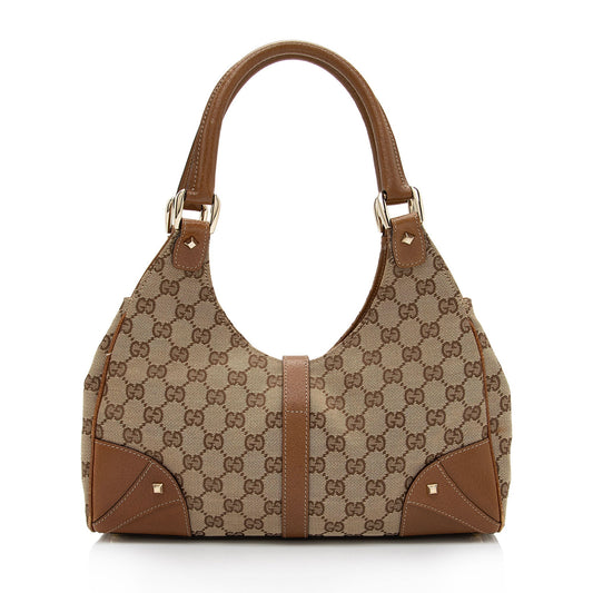 Gucci GG Canvas Nailhead Bardot Shoulder Bag (SHF-cXQEhI)