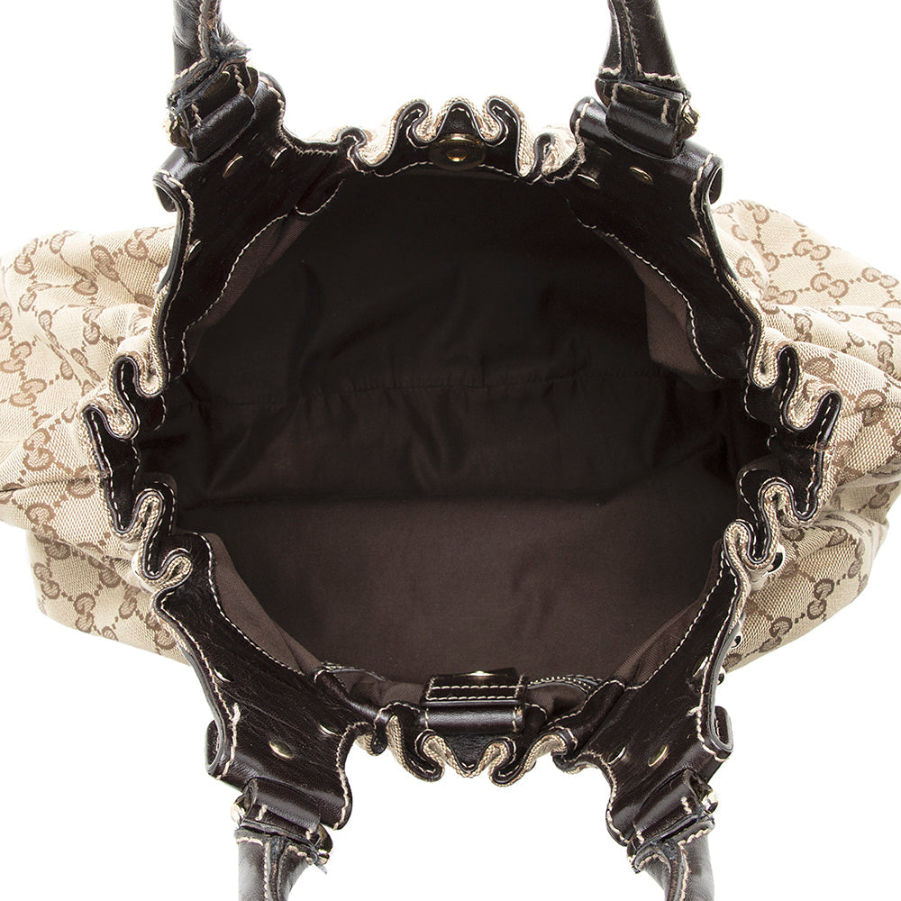 Gucci GG Canvas Studded Pelham Small Shoulder Bag