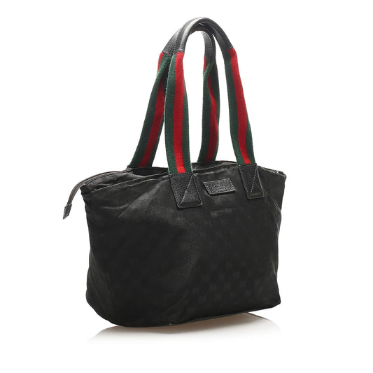 Gucci GG Canvas Web Tote Bag (SHG-15372)