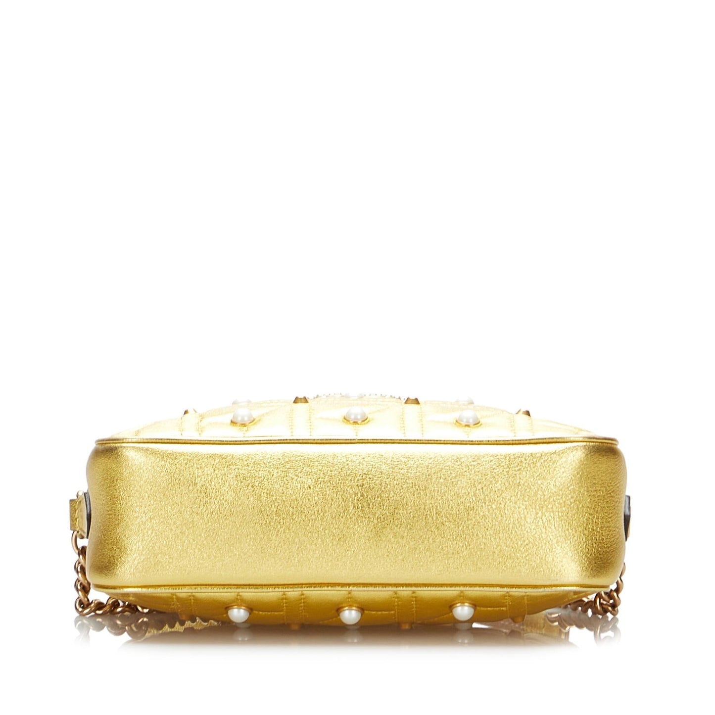 Gucci GG Pearl Studded Leather Marmont Crossbody Bag (SHG-xdcmNu)