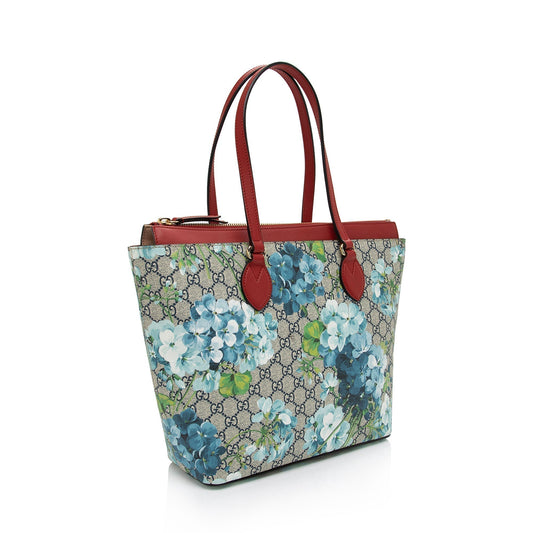 Gucci GG Supreme Blooms Large Zip Tote (SHF-qDfhoQ)