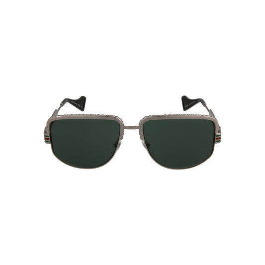 Gucci GG0585S-002 Men's Ruthenium & Green Novelty Sunglasses (S)