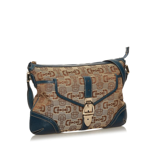 Gucci Horsebit Canvas Crossbody Bag