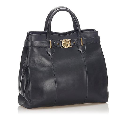 Gucci Interlocking G Leather Tote Bag (SHG-17656)